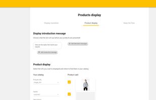 Select columns from your catalog to display your products in a carousel !