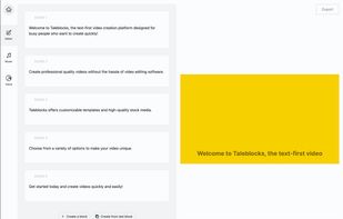 Video creation interface