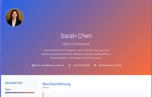 Animated Online-CV by Talent.de