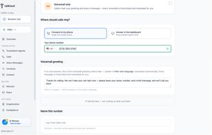 Forward calls to your business number with the agent ready to translate.