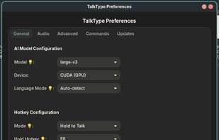 Preferences — customize models, hotkeys, and more