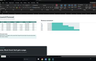 The discreet per-monitor edge control and fixed Windows taskbar.