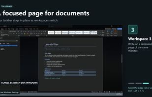 Workspace 3: documents stay organized and the Windows taskbar remains fixed.