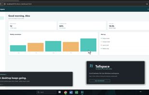 Tallspace workspace controls and productivity workflow.