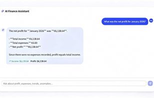 AI Finance Assistant chat interface – Natural language profit & financial reporting