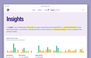 Insights so you can track how you're doing against your goals. 