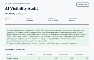 Reports: prioritized recommendations with a shareable link and PDF download.
