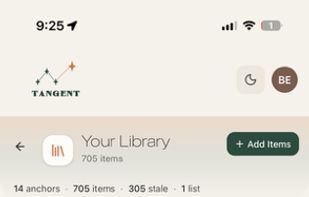 A view of a user's library page with all of the available filters. 