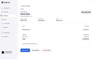 Create professional invoices and manage your billing in one place.