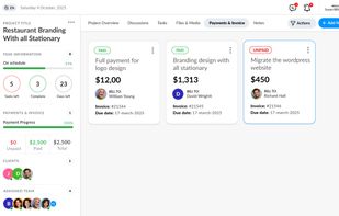 Project invoices and payments