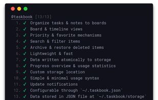 Taskbook screenshot 1