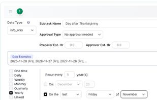 Custom non-working day configuration