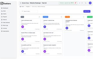 Kanban board with real-time updates