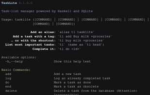 TaskLite basic commands