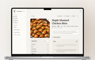 Desktop recipe detail view