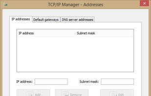 Addresses window (TCP/IP Manager v4.0.0.22)