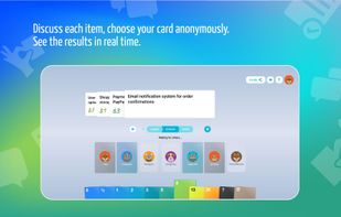 Discuss each item, choose your card anonymously.
See the results in real time.