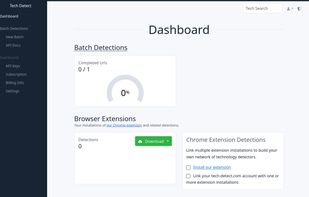 tech-detect.com user dashboard