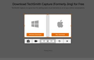 The screen after selecting Capture and picking the capture area