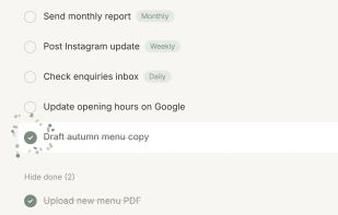 Completing tasks