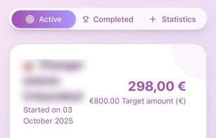 Savings Goals: Set targets and watch your progress grow with visual tracking