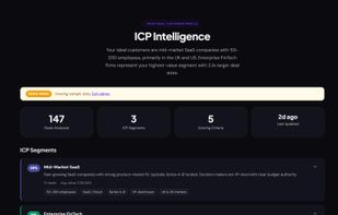 ICP Intelligence. Telepath Pro analyses your closed-won deal history to surface your real ideal customer profile — segmented by industry, size, and deal value. The patterns are unique to your wins, not generic frameworks.