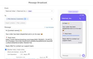 Send personalized real-time alerts on Viber with auto-shortened tracking links, and click tracking, all from the same platform you use for SMS, WhatsApp and other channels.