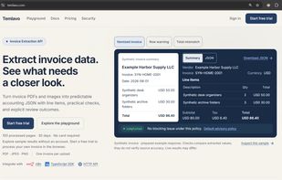 Temlavo turns invoice PDFs and images into structured accounting JSON for developer and automation workflows.