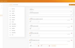 Custom form builder creating a custom onboarding form for candidates