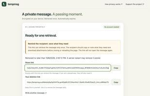 Get the link to the encrypted file