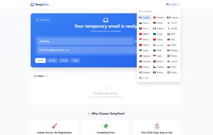 Temptom supports over 30 languages, including Japanese, Spanish, and French.