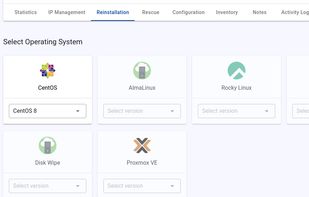 Server reinstallation page