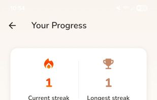 Visualize your progress over time and build consistency at your own pace.