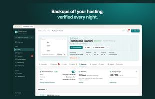 Backups stored off the client’s hosting, on a schedule you choose, and verified every night. Restore or download any copy with one click.