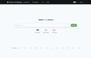 Global tennis players search
