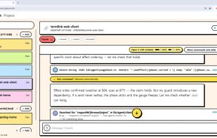 Modern neobrutal theme: each session card colored by machine and agent