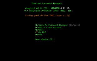 Termnal PW Manager screenshot 1