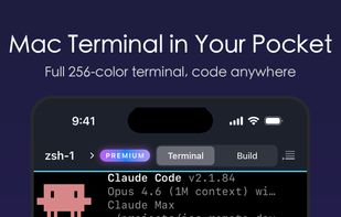 Full 256-color terminal on iPhone — run Claude Code, Codex, or any AI coding agent on your Mac and control it from your pocket.