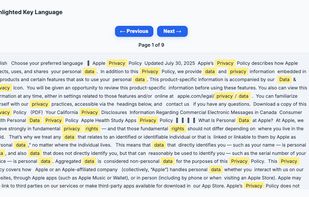 Provides Highlighted Key Language of the entire analyzed document.