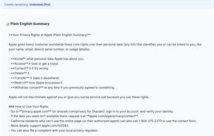 Plan English Summary. Provides an easy-to-understand summary.