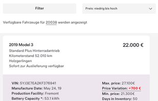 View direct on Tesla.com, price variations and inventory insights.