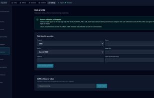 Appliance settings: SSO (OIDC/SAML) and SCIM provisioning for enterprise identity