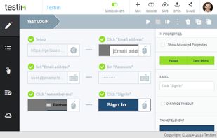 Testim screenshot 1
