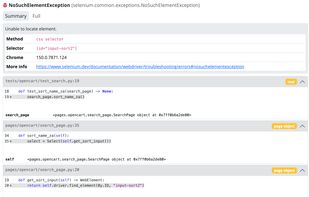 Stack trace report