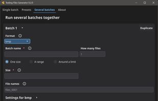 Testing Files Generator screenshot 1