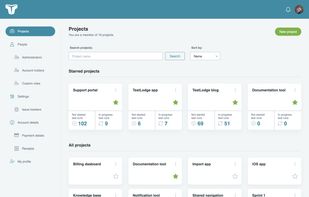 Project list interface