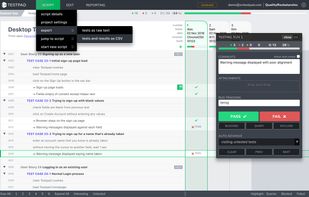 Test-case style formatting; modern javascript-powered UI.