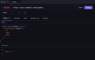 GraphQL query with variables