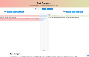 Text Compare & Merge Online screenshot 1