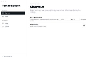 The shortcut that reads the selection.